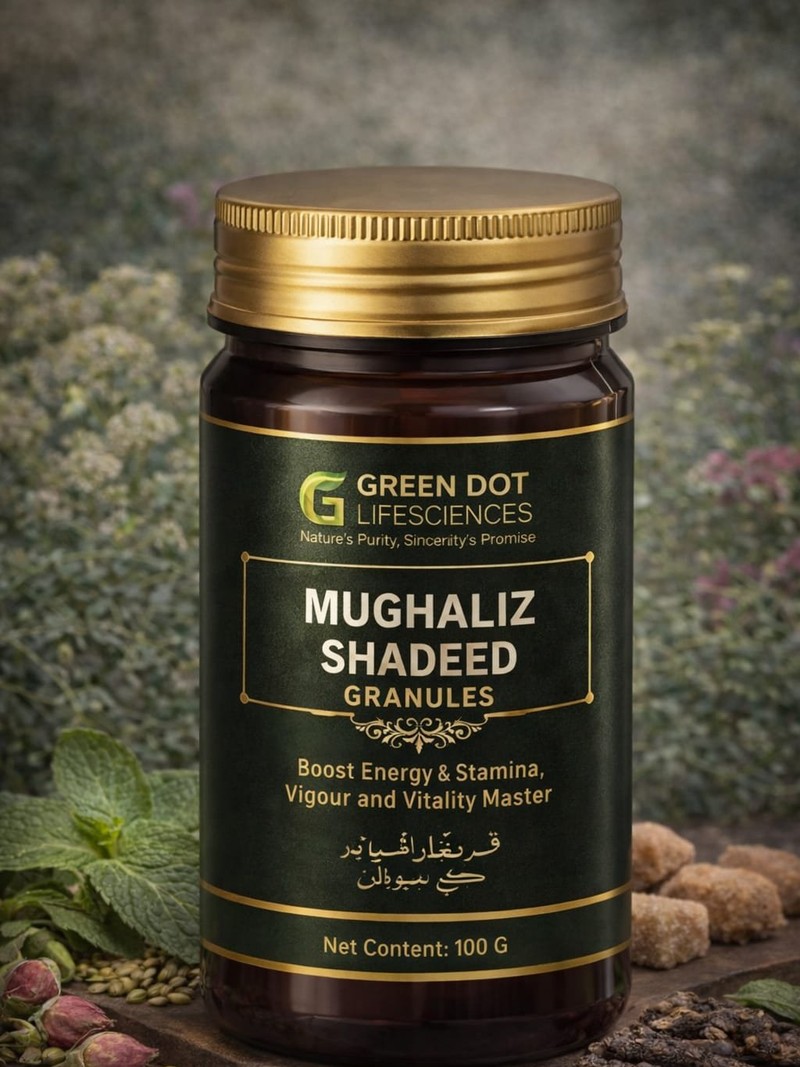 Mughaliz Shadeed Granules Boost Energy, Stamina, Vigour and Vitality · Green Dot Lifesciences